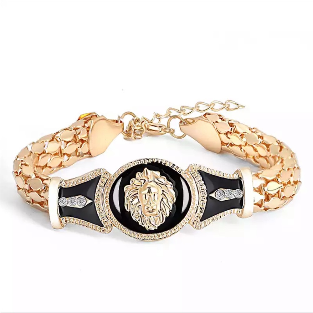 Gold Unisex Lion Head Rose Gold Bracelets
